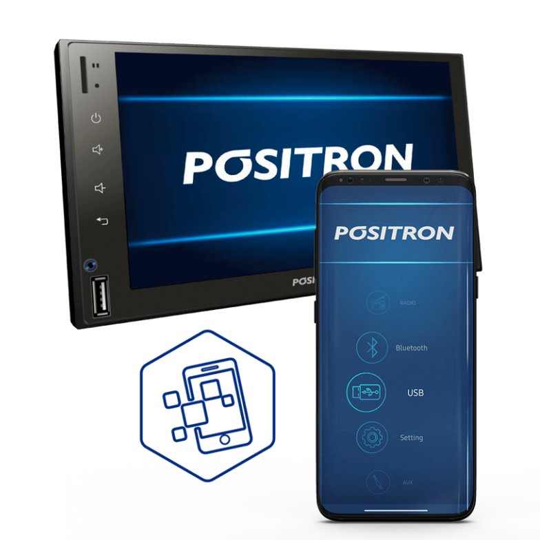 Multimídia Positron Universal Tela 6,2 Polegadas 2 DinTouch Screen Bluetooth central Positron SP8340TH, foto 3