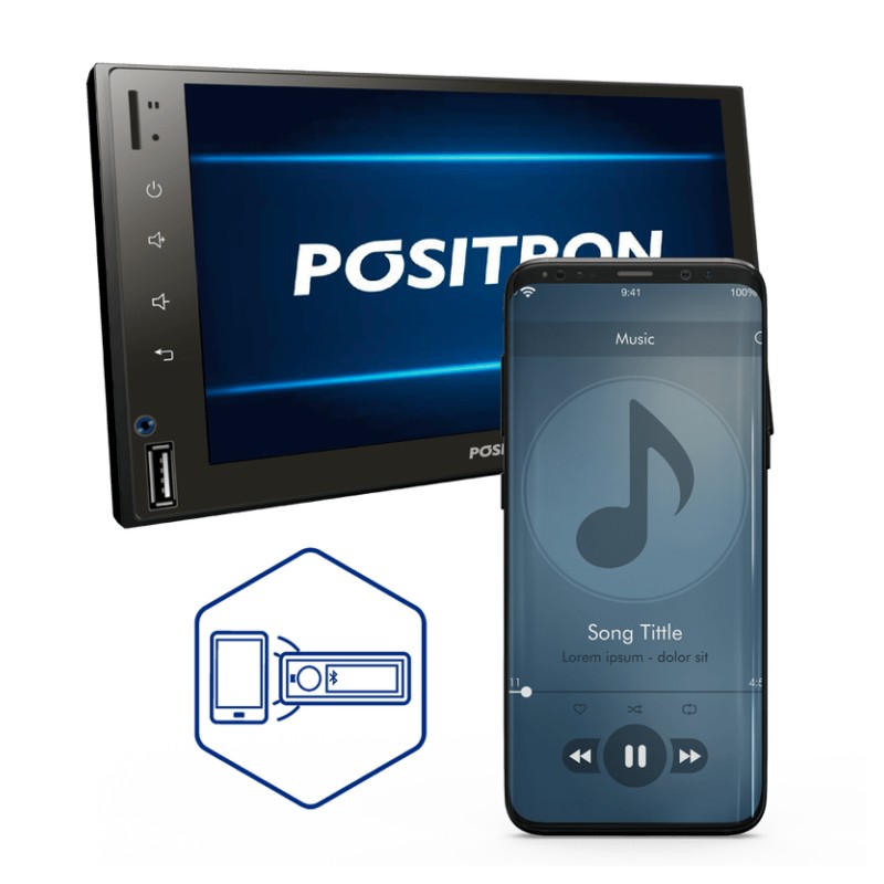 Multimídia Positron Universal Tela 6,2 Polegadas 2 DinTouch Screen Bluetooth central Positron SP8340TH, foto 4