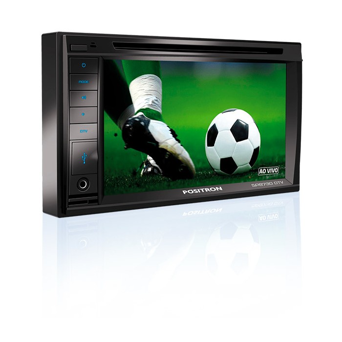Multimídia Universal Tela 6,2 Pol. 2 DinTouch/Bluetooth/CD/FM/USB/SD Card/Auxiliar central Positron SP8730DTV