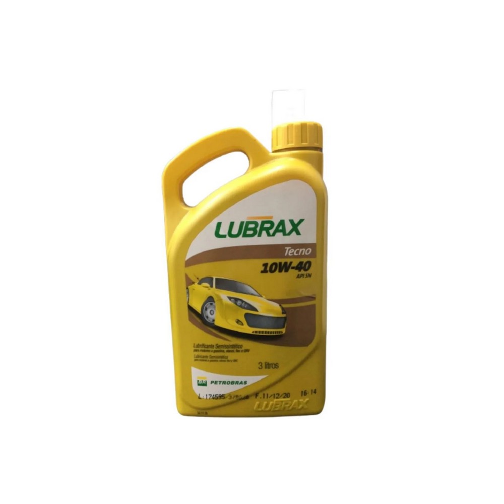Óleo de Motor 10W40 Sn Lubrax Tecno Semi Sintético 3 Litros Lubrax 01013654