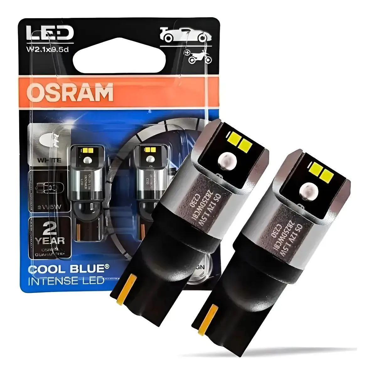 Par de Lampada Led Unitário Esmagada W5W 6000k 12V Osram 2825DWCBI02B