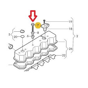 Parafuso Oval Sextavado do Cabeçote Volkswagen 062103713
