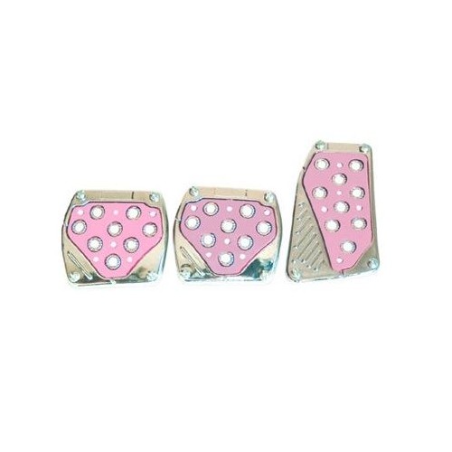 Pedaleira Esportiva Tuning Cromada e Rosa Soparauto 1085PK