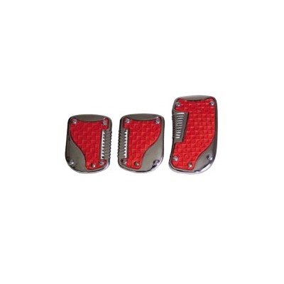 Pedaleira First Cromada/Vermelho Soparauto 1050VM