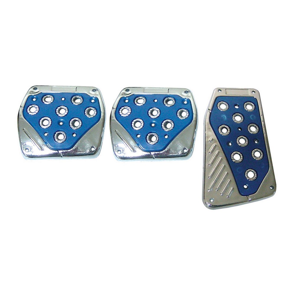 Pedaleira Sport Tuning Cromada/Azul Soparauto 1085AZ