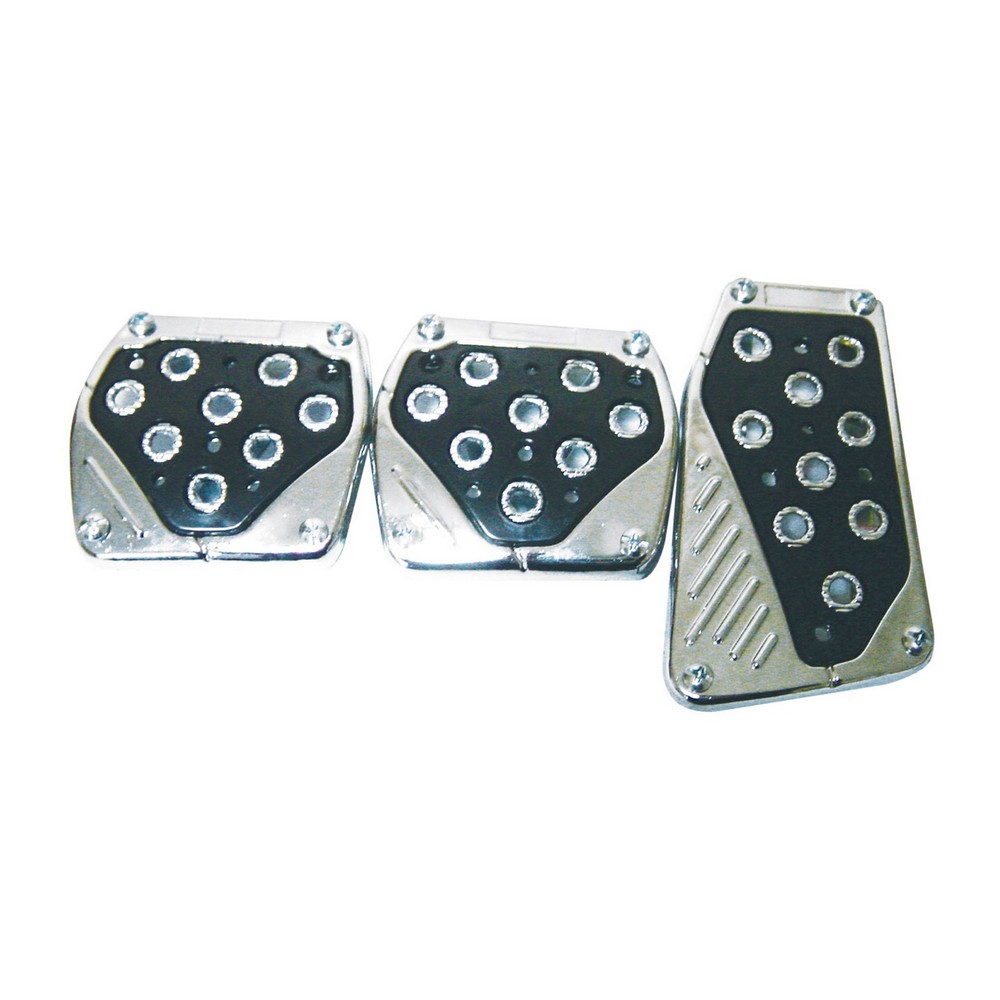 Pedaleira Sport Tuning Cromada/Preto Soparauto 1085