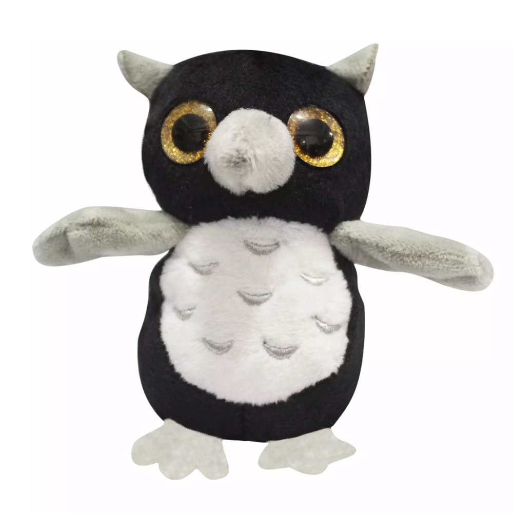 Pelúcia para Retrovisor Coruja Preto e Cinza 10cm Comix PC03