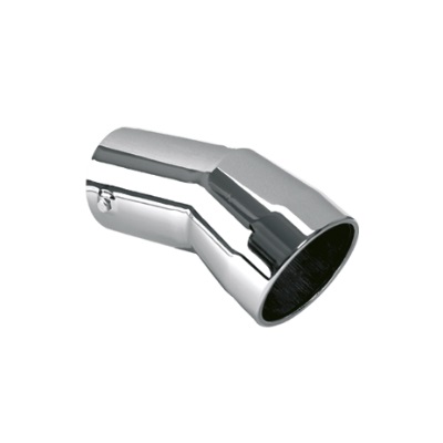 Ponteira de Escapamento Cromada 3 Pol. 200mm Curva Chanfrada Fabbof TC007