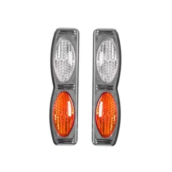 Protetor de Porta Luminoso Oval Duplo Base Cromada Cristal Laranja Shek Parts 05011
