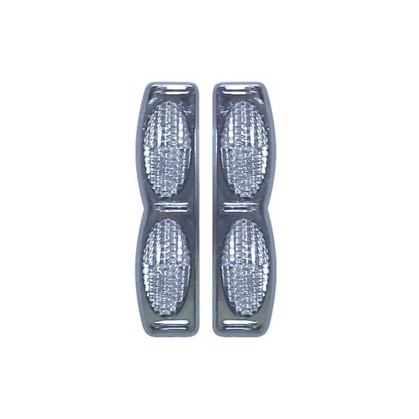 Protetor de Porta Luminoso Oval Duplo Base Cromada Cristal Shek Parts 05007