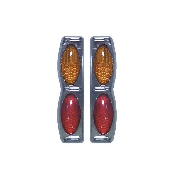 Protetor de Porta Luminoso Oval Duplo Base Cromada Vermelha Laranja Shek Parts 05012