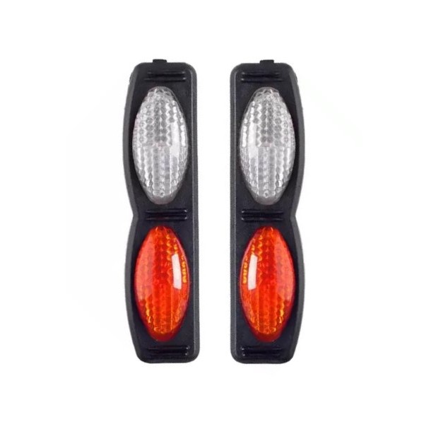 Protetor de Porta Luminoso Oval Duplo Base Preta Cristal Laranja Shek Parts 05017