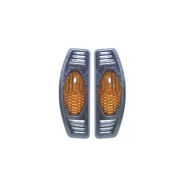 Protetor de Porta Luminoso Oval Simples com Base Preta Laranja Shek Parts 05003