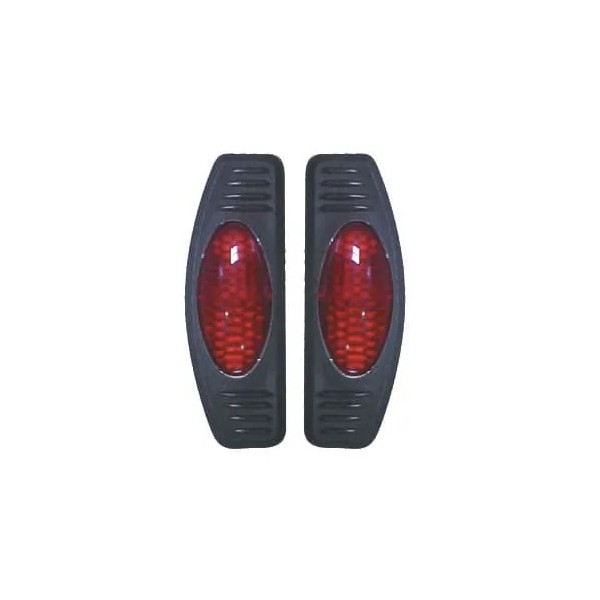 Protetor de Porta Luminoso Oval Simples com Base Preta Vermelho Shek Parts 05002