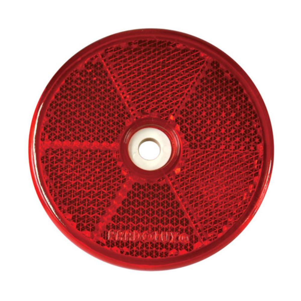 Refletor 60mm com Furo Vermelho Redondo Pradolux PL15272123
