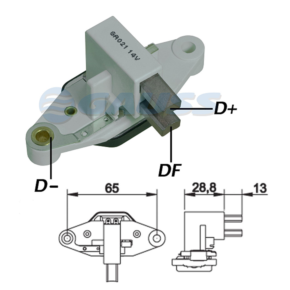Regulador de Voltagem do Alternador com Ar-condicionado Sistema Bosch Gauss GA021
