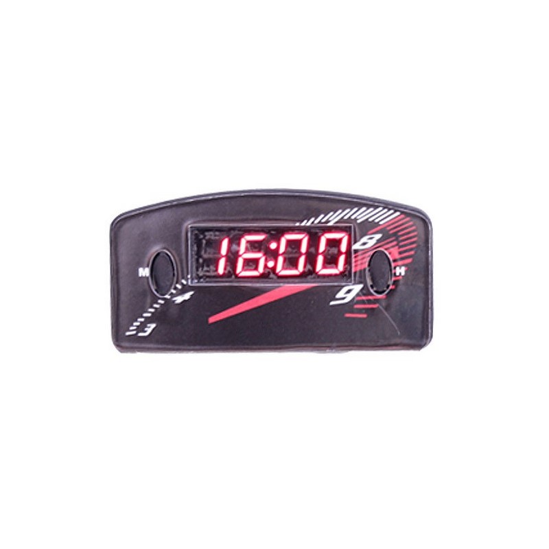 Relógio Automotivo Preto com Visor Vermelho Modelo Conta Giro Serauto 09006