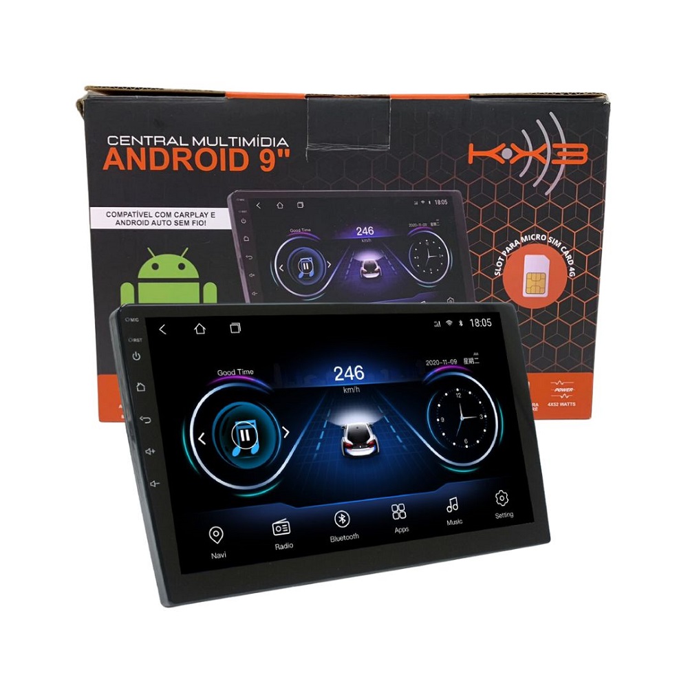Reprodutor de Vídeo Multimidia 9 Polegadas 2 Din Bluetooth/Usb/Carplay KX3/GALTEC KRC5100, foto 2