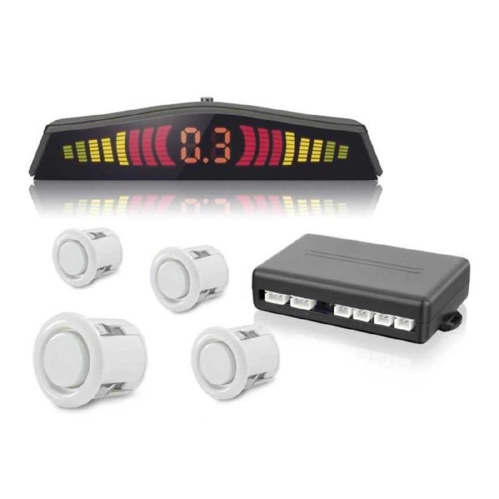 Sensor de Estacionamento Branco com 4 Sensores e Display H Tech SSR03