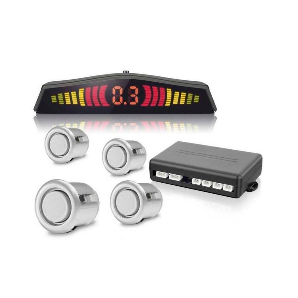 Sensor de Estacionamento Prata 4 com Sensores e Display Seineca SW2014
