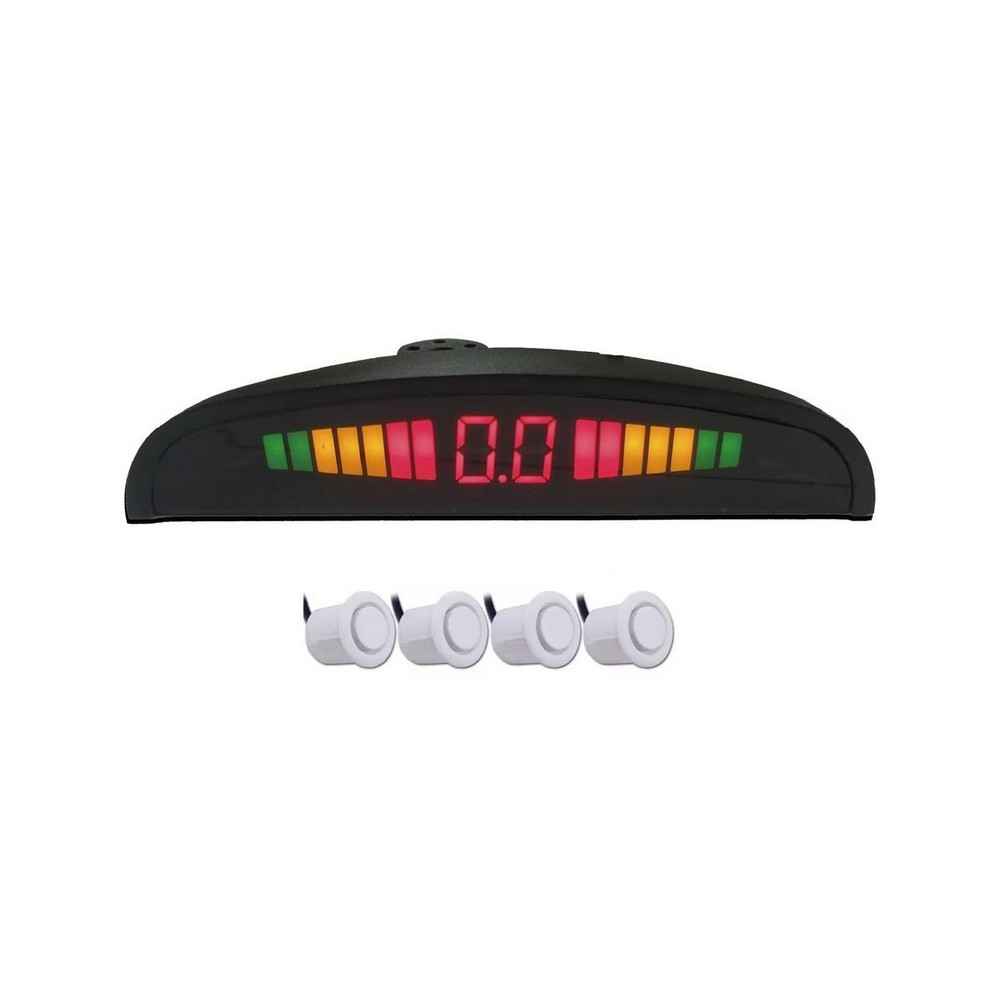 Sensor de Estacionamento Preto 4 Sensores Pontos com Display Roadstar Brasil RS304BRPRATA