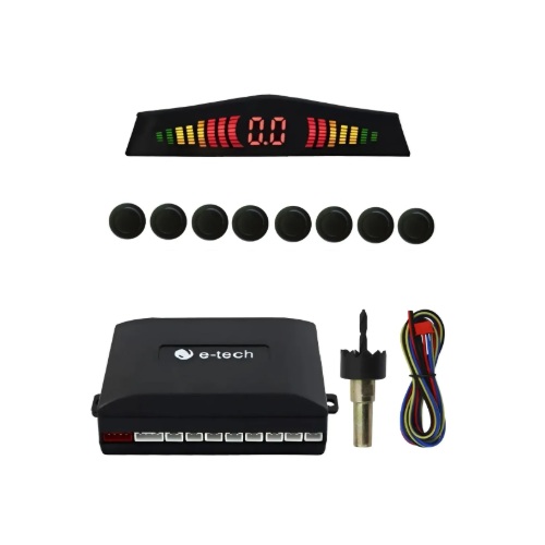 Sensor de Estacionamento Preto 8 Pontos Oem com Display E-Tech 192018