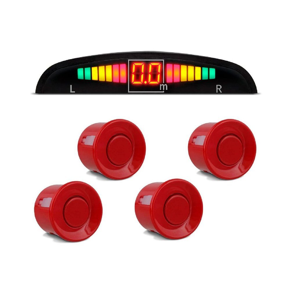 Sensor de Estacionamento Vermelho com 4 Sensores e Display H Tech SSR04