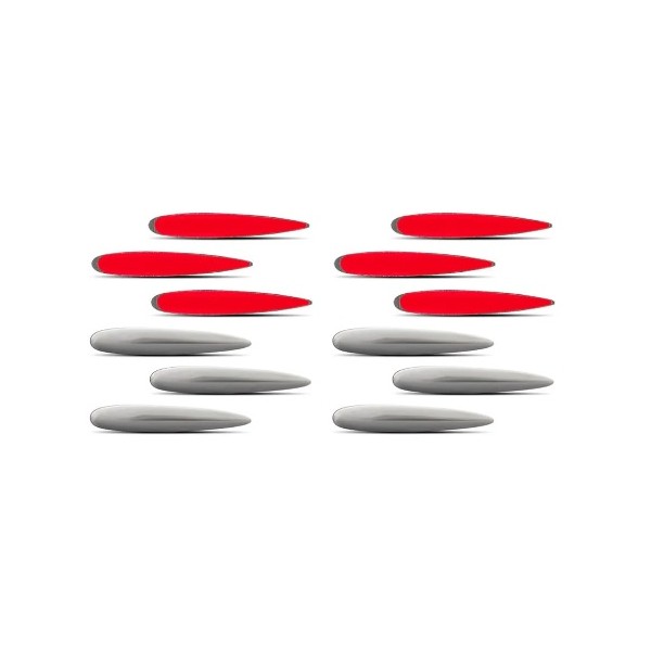 Stickparts Mini Friso Decorativo Cromado 12 peças Shek Parts 14002