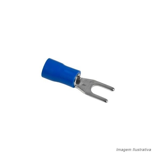 Terminal Garfo (20 Unidades) 3,2mm com Capa Borracha Azul Vonder 2828020223