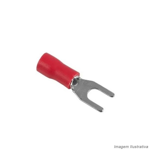 Terminal Garfo (20 Unidades) 5,3mm com Capa Borracha Vermelha Vonder 2828020215