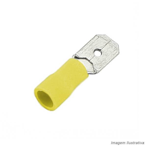 Terminal Macho (20 Unidades) 6,3mm com Capa Borracha Amarela Vonder 2828020333
