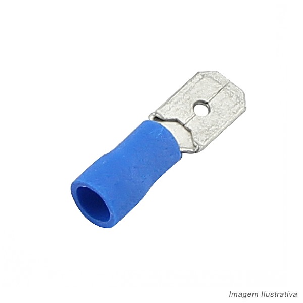 Terminal Macho (20 Unidades) 6,3mm com Capa Borracha Azul Vonder 2828020322