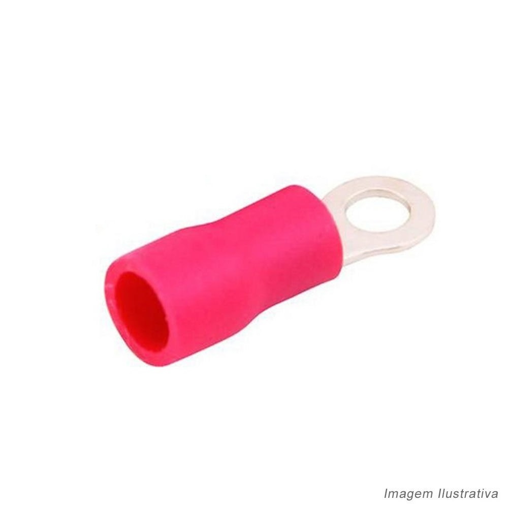 Terminal Redondo (20 Unidades) 8,4mm com Capa Borracha Vermelha Vonder 2828020118