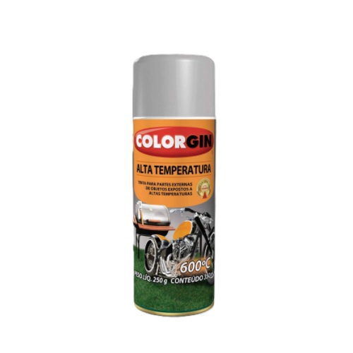 Tinta Spray Alumínio Alta Temperatura 300ml Colorgin 5723
