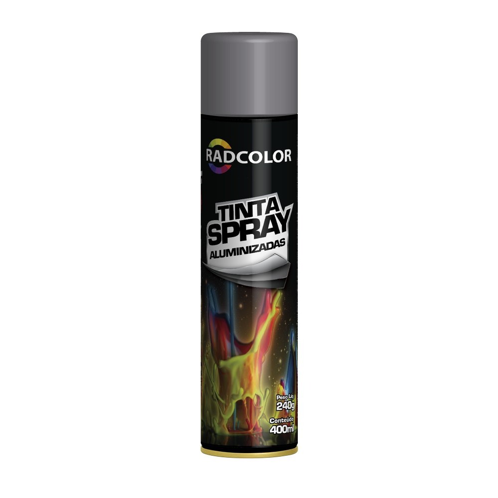 Tinta Spray Alumínio Alta Temperatura 400ml/250g Radnaq RC210706