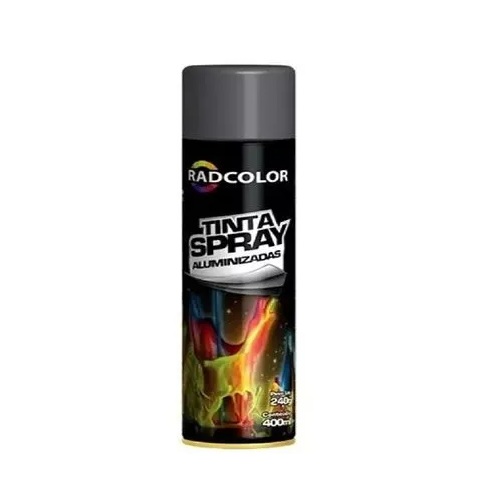Tinta Spray Aluminizado Grafite Metalico 400ml/250g Radnaq RC210606