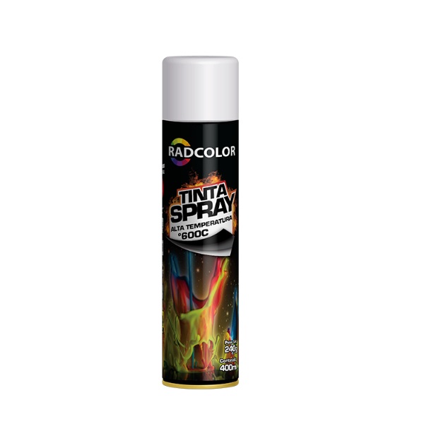 Tinta Spray Branco Alta Temperatura 400ml Radnaq RC213206