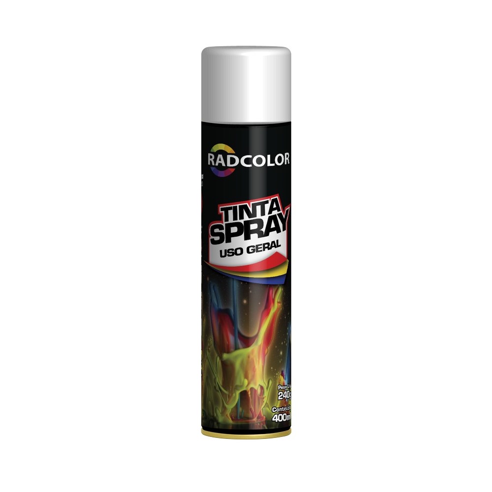Tinta Spray Branco Brilhante 400ml/250g Radnaq RC210406