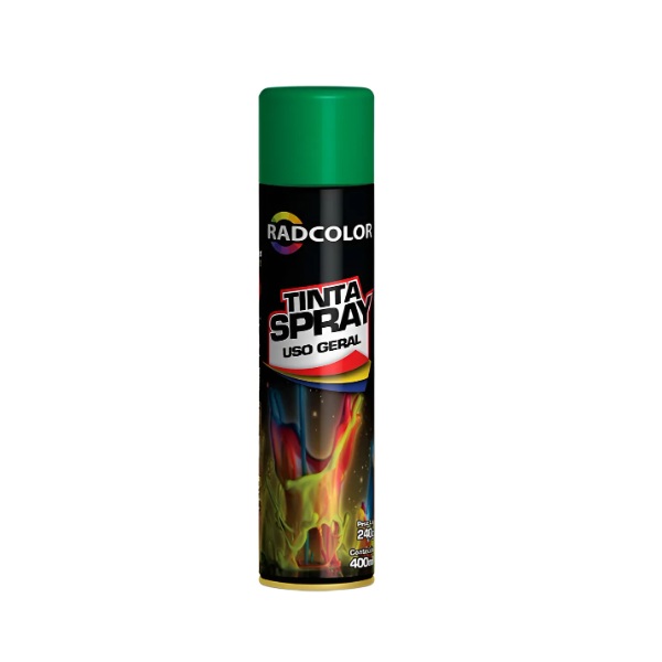 Tinta Spray para Uso Geral Verde Folha 400ml/250g Radnaq RC213306