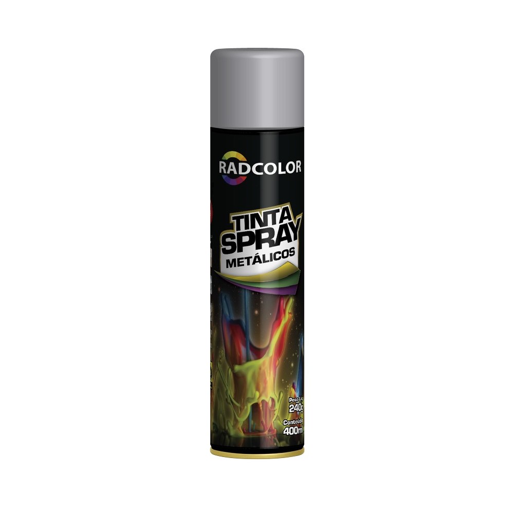 Tinta Spray Prata 400ml/250g (Metalica) Radnaq RC211906