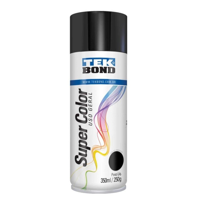 Tinta Spray Preto Fosco 350ml/250g Tekbond/Adespec 0211000119006LT