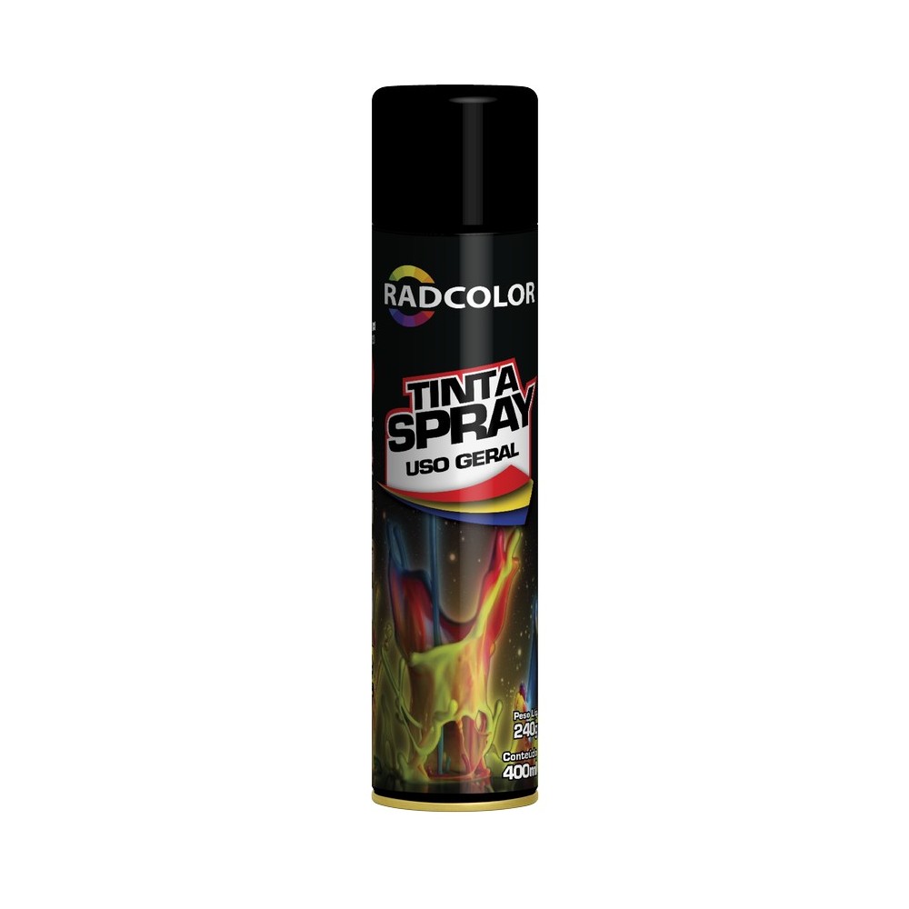 Tinta Spray Preto Fosco 400ml Radnaq RC210206