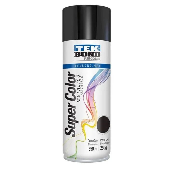 Tinta Spray Preto Metálico 350ml/250g Tekbond/Adespec 0215000117006LT