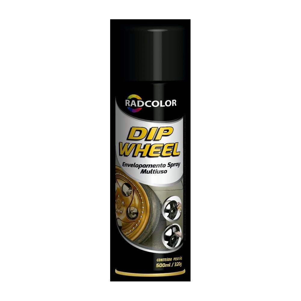Tinta Spray Removivel Dip Wheel Preto 500ml Emborrachamento Radnaq RC230006