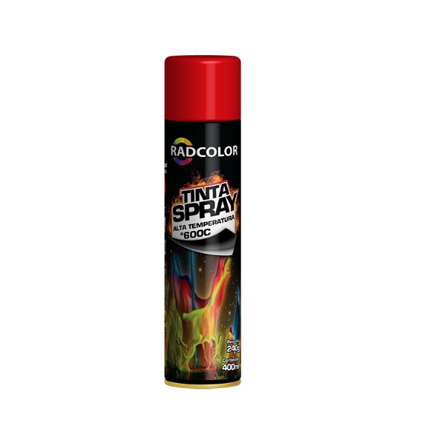 Tinta Spray Vermelho Alta Temperatura 400ml Radnaq RC214506