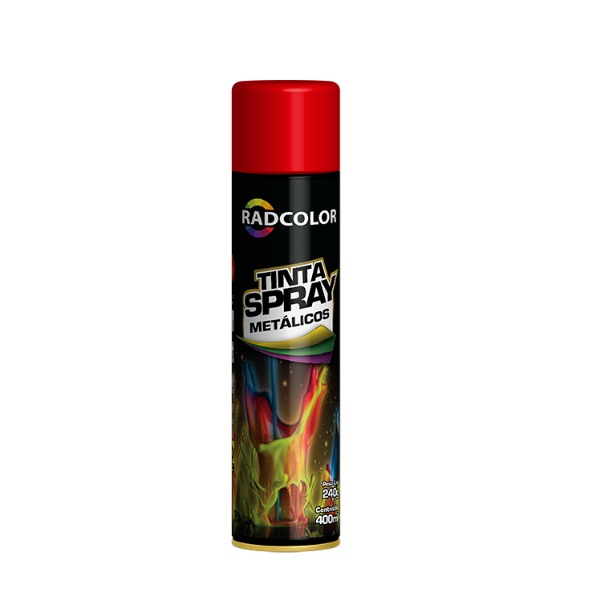 Tinta Spray Vermelho Metálico 400ml/250g Radnaq RC213706