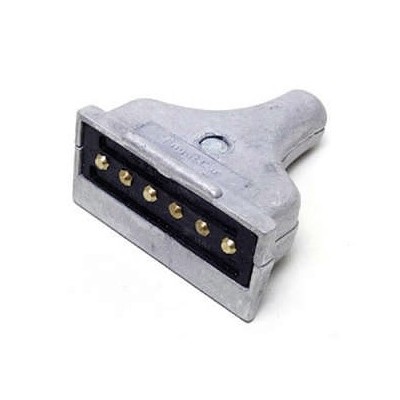 Tomada Elétrica de Engate 6 Polos Macho Retengular Alumínio DB Acessorios 263002