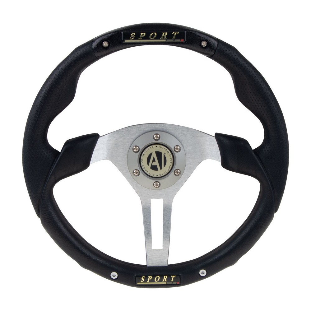 Volante de Direção Espotivo Thundercloud Preto Prata 350mm Automotive Imports ZN4646032P