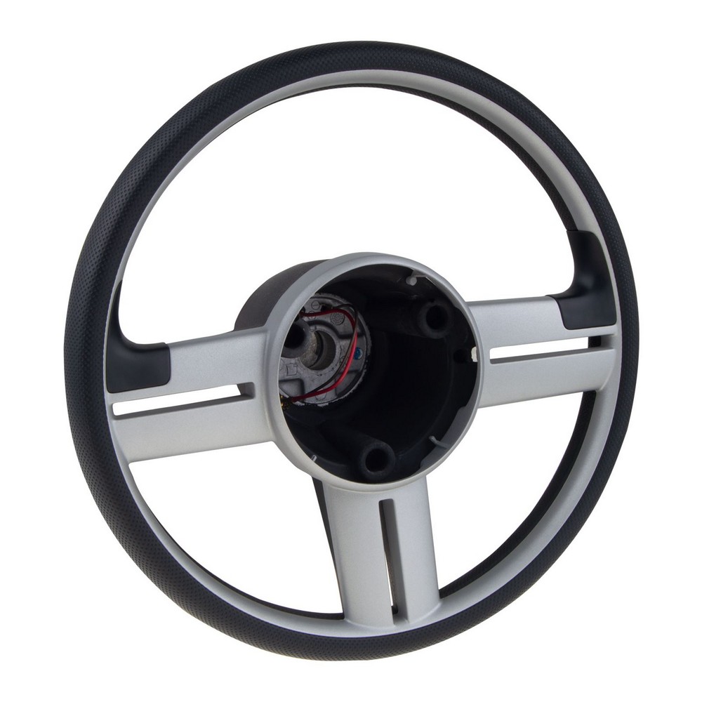 Volante de Direção Linha Volkswagen Rallye Preto Prata sem Botão Buzina Volkswagen 17S419091DTHY